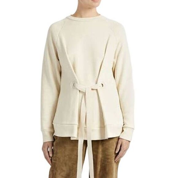 New Joseph Women Sweater 100% Cotton Pullover Loop Back Eyelet Sweatshirt US XL - Picture 1 of 13